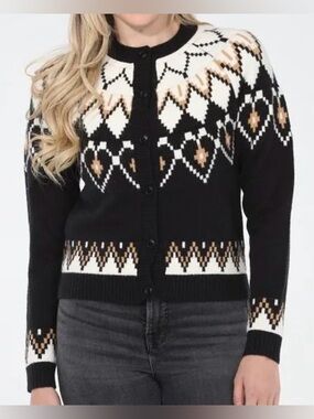 NWOT! Rain+Rose Fair Isle Cardigan, MEDIUM